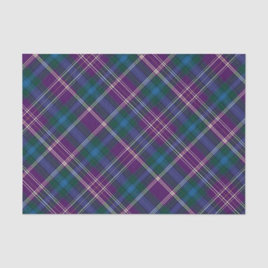 Paarse, blauwe en groene plaid tissuepapier (Voorkant)