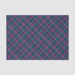 Paarse, blauwe en groene plaid tissuepapier