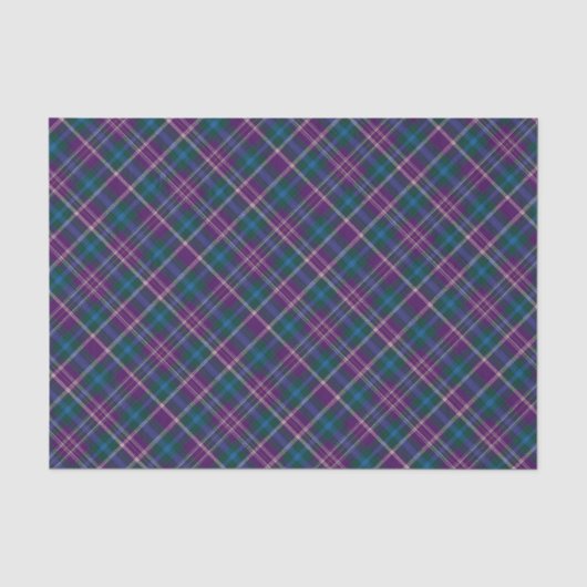 Paarse, blauwe en groene plaid tissuepapier (Voorkant)