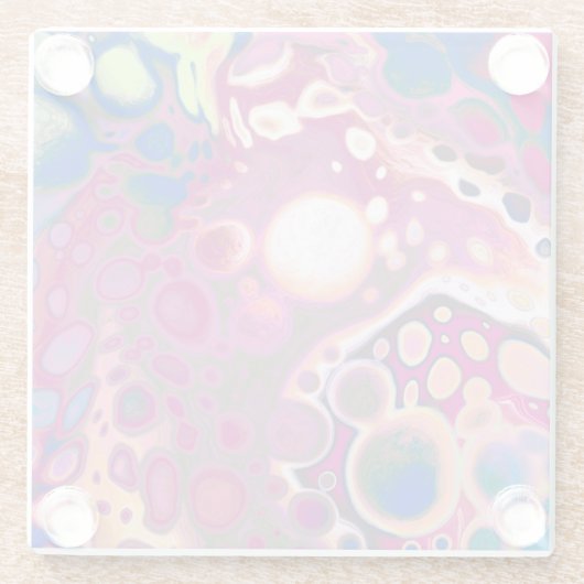 Paarse, blauwe en roze digitale moderne Abstracte Glazen Onderzetter (Achterkant)