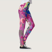 Paarse, blauwe en roze digitale moderne Abstracte Leggings (Rechts)