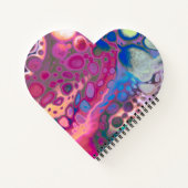 Paarse, blauwe en roze digitale moderne Abstracte Notitieboek (Achterkant)