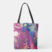 Paarse, blauwe en roze digitale moderne Abstracte Tote Bag (Achterkant)
