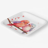 Paarse, Blauwe en Roze Lovebirds Papieren Bordje (Gebogen)