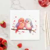 Paarse, Blauwe en Roze Lovebirds Servet (Insitu)