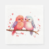 Paarse, Blauwe en Roze Lovebirds Servet (Voorkant)
