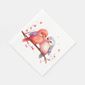 Paarse, Blauwe en Roze Lovebirds Servet (Hoek)