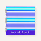 Paarse Blauwe en Witte Strepen Dankbaarheidsjourna Notitieboek (Voorkant)