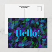 Paarse, Blauwe en Zwarte Abstract Briefkaart (Voorkant / Achterkant)