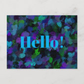 Paarse, Blauwe en Zwarte Abstract Briefkaart (Voorkant)