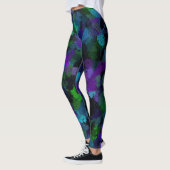 Paarse, Blauwe en Zwarte Abstract Leggings (Links)