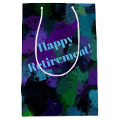 Paarse, Blauwe en Zwarte Abstract Medium Cadeauzakje (Voorkant)