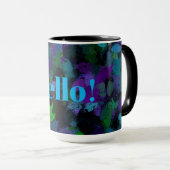 Paarse, Blauwe en Zwarte Abstract Mok (Voorkant rechts)