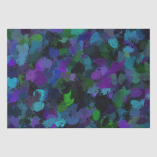 Paarse, Blauwe en Zwarte Abstract Tissuepapier