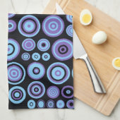  Paarse Blauwe en Zwarte Fifes Abstracte Kunst Theedoek (Quarter Fold)