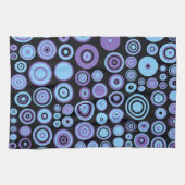  Paarse Blauwe en Zwarte Fifes Abstracte Kunst Theedoek (Horizontaal)