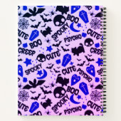 Paarse, Blauwe en Zwarte Halloween Journal Notitieboek (Achterkant)