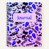 Paarse, Blauwe en Zwarte Halloween Journal Notitieboek (Voorkant)