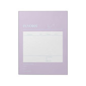 Paarse blauwe factuur voor kleine bedrijven notitieblok (Linkerzijde)