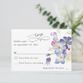 Paarse Blauwe Floral geen Mal RSVP (Staand voorkant)