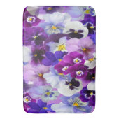 Paarse Blauwe Floral Pansy Flowers Badmat (Voorkant Verticaal)