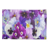 Paarse Blauwe Floral Pansy Flowers Kussensloop (Achterkant-Links)