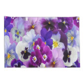 Paarse Blauwe Floral Pansy Flowers Kussensloop (Achterkant-Rechts)