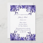 Paarse Blauwe Floral Vloeistof Kaart (Voorkant)