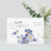 Paarse Blauwe Floral w Meal RSVP (Staand voorkant)