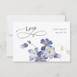 Paarse Blauwe Floral w Meal RSVP