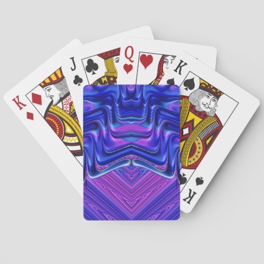 Paarse Blauwe Fractal Ontwerppatroon ~ Pokerkaarten (Achterkant)