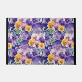 Paarse Blauwe Gele Bloemen Deurmat (Voorkant)