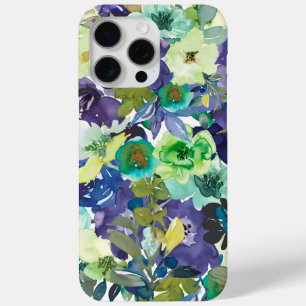 Paarse, Blauwe, Gele Waterverf Bloemen iPhone Case