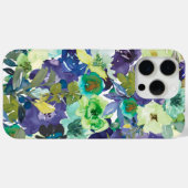 Paarse, Blauwe, Gele Waterverf Bloemen iPhone Case (Achterkant (horizontaal))
