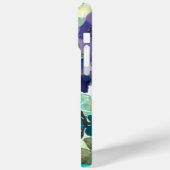 Paarse, Blauwe, Gele Waterverf Bloemen iPhone Case (Achterkant / Links)