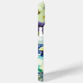 Paarse, Blauwe, Gele Waterverf Bloemen iPhone Case (Achterkant / Rechts)