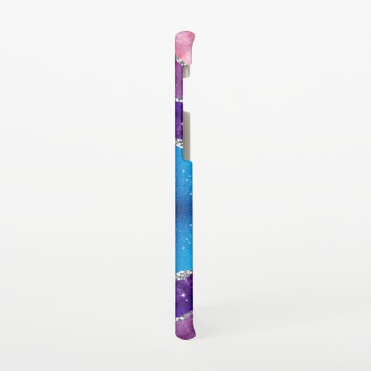 Paarse, blauwe, gemarmerde galaxy Agate & Silver G Samsung Galaxy Hoesje (Linkerkant)