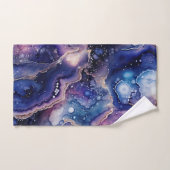 Paarse Blauwe Geode Abstract met Bubbel Mineraal Bad Handdoek (Handdoek)