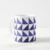 Paarse blauwe geometrische driehoeken geometrisch koffiemok (Voorkant links)