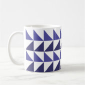 Paarse blauwe geometrische driehoeken geometrisch koffiemok (Links)