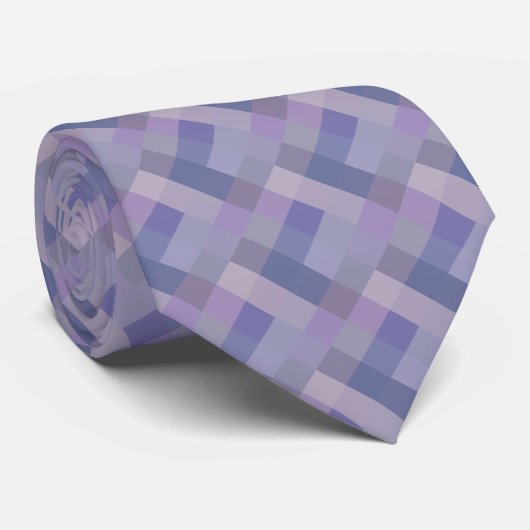 Paarse Blauwe Geometrische Patroon Stropdas (Opgerold)