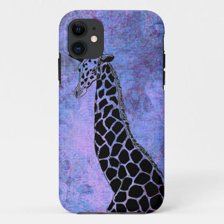 Paarse/Blauwe Giraffe II - iPhone 5/5S Hoesje