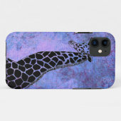 Paarse/Blauwe Giraffe II - iPhone 5/5S Hoesje (Achterkant (horizontaal))