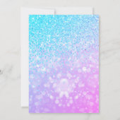 Paarse - Blauwe Girly Glitter Sparkle Quinceanera Kaart (Achterkant)