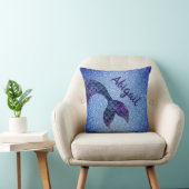 Paarse Blauwe Glitter Zeemeerminstaart Aangepaste Kussen (Stoel)