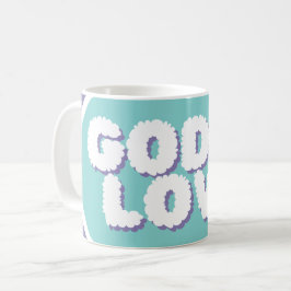 Paarse & Blauwe "God is liefde" Christelijke quote Koffiemok