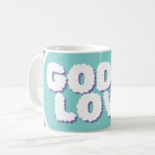 Paarse & Blauwe "God is liefde" Christelijke quote Koffiemok