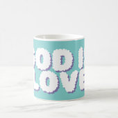 Paarse & Blauwe "God is liefde" Christelijke quote Koffiemok (Center)