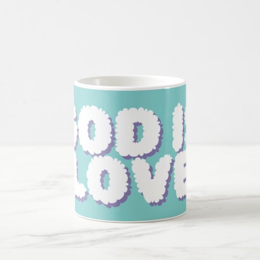 Paarse & Blauwe "God is liefde" Christelijke quote Koffiemok (Center)