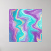 Paarse, blauwe, gouden en Blauwgroen zwenken met v Canvas Afdruk (Voorkant)